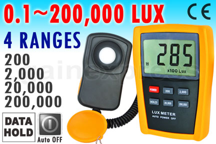  Measure the intensity of light for growing hydroponics vegetable plant nursery greenhouses Knicks the range 0-200,000 Lux.