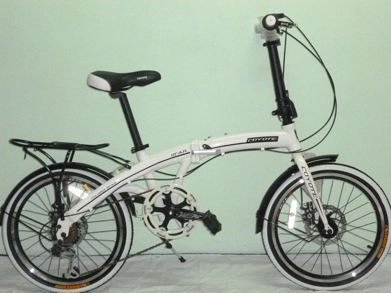  20-inch alloy folding bike 7 speed disc brakes COYOTE Star light.จักรยานพับอัลลอย 20 นิ้ว 7 สปีด ดิสเบรค COYOTE Star ราคาเบาๆ