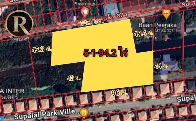 ขายที่ดินร่มเกล้า-สุวรรณภูมิ เนื้อที่ประมาณ 5.5 ไร่ ติดทางสาธารณะ คุ้มค่าแก่การลงทุน
