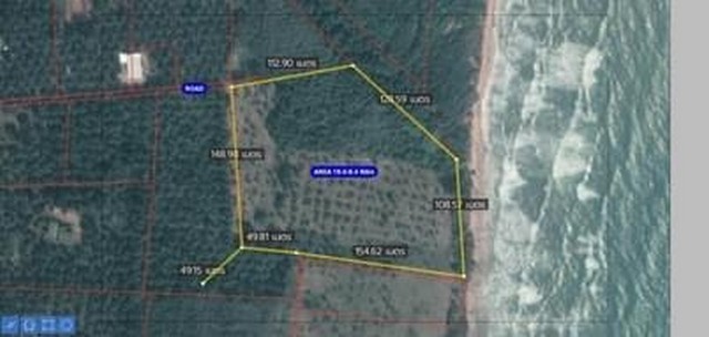 เลือกซื้อมีทรัพย์รับลมหนาว ที่สวย19 ไร่ 3 งาน  หน้ากว้างด้านทะเล 106 เมตร ขายราคาไร่ล่ะ 3 ล้านบาท โฉนดครุฑแดง พร้อมโอน