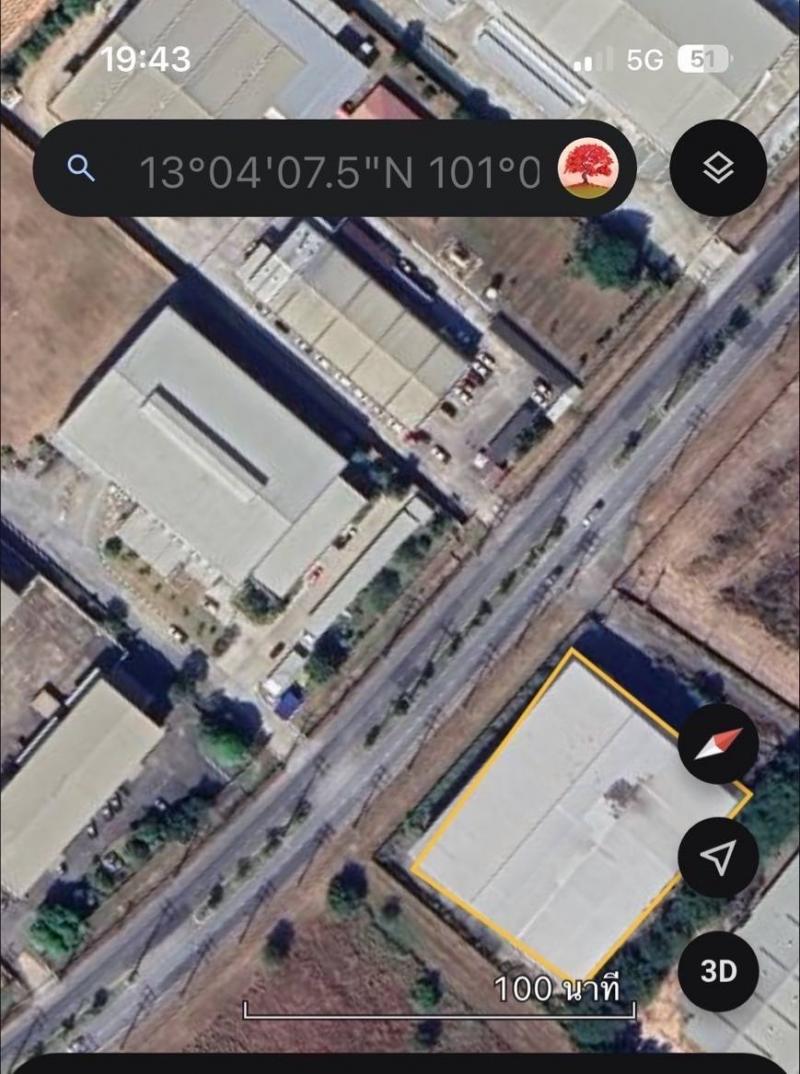 ขายที่ดินและโครงสร้างเก่าศรีราชาชลบุรี​ พื้นที่รวม 30​ ​ไร่​ 10  ตรว. ผังม่วงเข้ม