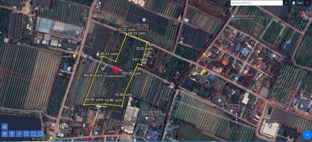ขายที่เปล่าติดถนนดอนไก่ดี หน้ากว้างติดถนน 70 เมตร ผังเมืองสีเหลือง