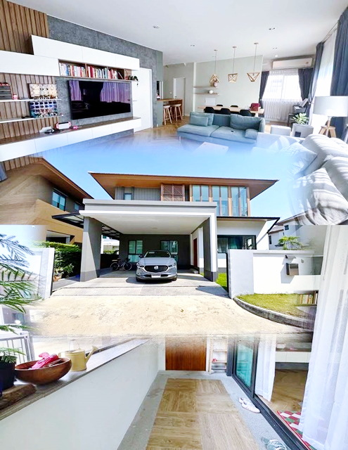 คฤหาสน์แสนสิริ 5 นอน ชาร์เตอร์  รร.นานาชาติแพนเอเชีย 3.0 กม. 2 ชั้น  6 น้ำ จัดเต็มเฟอร์ 80 ตร.วา.. MRT ศรีนครินทร์ 38 2.5 กม.