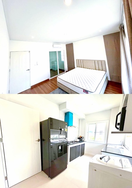 บ้านเดี่ยว 2ชั้น 2หลังติดกัน BigC ประชาอุทิศ90 58 ตร.วา.230 ตร.ม. 3 นอน 3 น้ำ  จัดเต็มเฟอร์ เครื่องใช้ไฟฟ้า.ครัวบิวท์อิน มีสนามหญ้า 4 แอร์