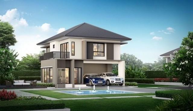 บ้านเดี่ยวหลังใหญ่ ดีไซน์หรูหรา สันกำแพงสายใหม่