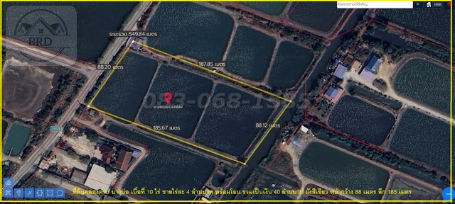 Contact:คุณนก ฝ่ายขายLine Add :@ggp824โทร.083_068_1585 (Thai/Eng)e-mail: baanruaydee@gmail.comที่ปรึกษาการลงทุนอสังหาริมทรัพย์ บริษัท บ้านรวยดีมีสุข จำกัดเนื้อที่ 10 ไร่ขายราคาไร่ละ 4 ล้านรวมเป็นเงิน 40 ล้านค่าโอนค่าภาษีผู้ขายออก รายละเอียด/รหัส 6883- เนื้อที่ 10 ไร่- กว้าง 88 เมตร- ลึก 185 เมตร- ผังสีเขียว- ลักษณะที่ดินบ่อปลา 1 เมตร- สุขุมวิท2 กม.- บางนาตราด 8.6 กม.- เหมาะสร้างโกดัง- เหมาะทำคลังสินค้า- เหมาะทำที่จอดรถ- เหมาะสร