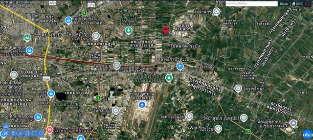 ขายที่ดินสีเขียว ถนนเจ้าคุณทหารคุ้มเกล้า (เนื้อที่ 47 -3 -81 ไร่ ขายไร่ละ 5.2 ล้าน รวมเป็นเงิน 249,350,000 บาท)  ลาดกระบัง กรุงเทพ 10520