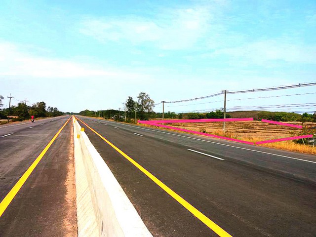 ขายที่ดินติดถนน 4 เลน เส้นนครพนม-บ้านแพง อำเภอบ้านแพง จังหวัดนครพนม เนื้อที่ 9 ไร่ 3 งาน