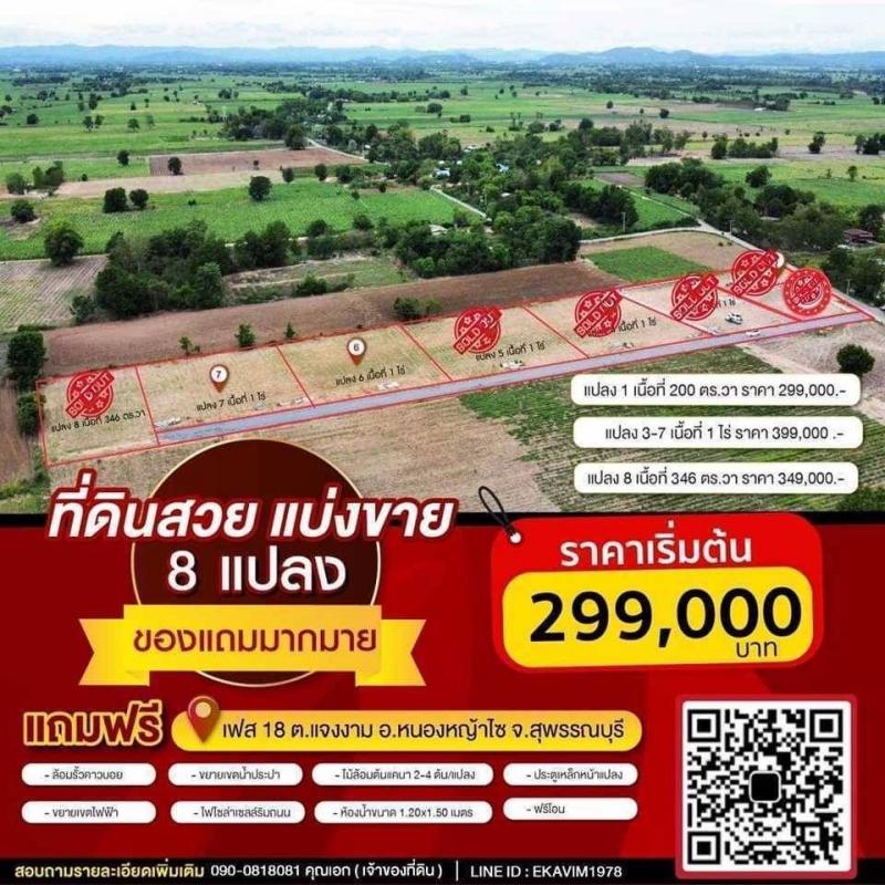 ขายที่ดิน NEVERLAND SUPHANBURI ตำบลแจงงาม อำเภอหนองหญ้าไซ สุพรรณบุรี