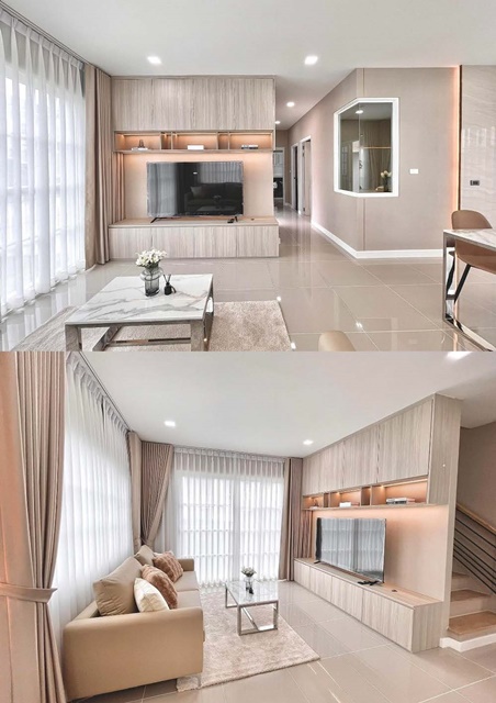 ฟิวเจอร์พาร์ค รังสิต 800 ม.จัดเต็มเฟอร์ 5แอร์  MRT รังสิต 2.4กม.บ้านหรู 2ชั้น หลังริม บิ้วอินทั้งหลัง 4นอน 3น้ำ