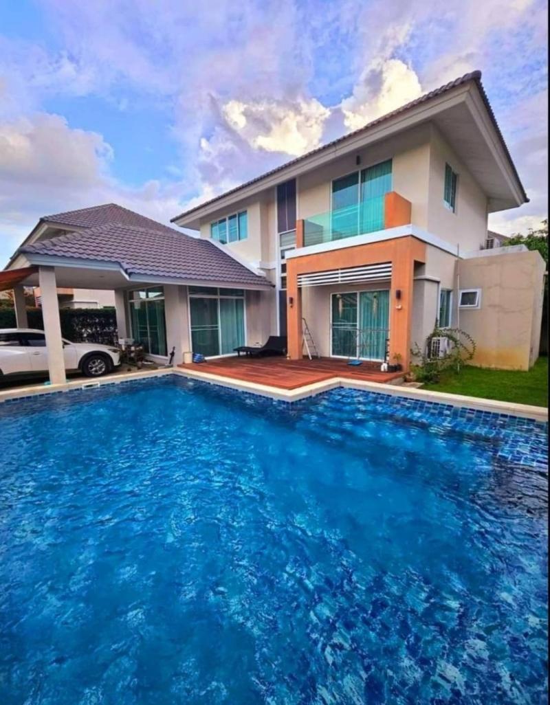 Pool villa ให้เช่า/ขาย 7.9 ล้าน 80 ตรว. บ้านเดี่ยว 2 ชั้น #กาญจน์กนก #พร้อมเฟอร์นิเจอร์ครบ สระว่ายน้ำส่วนตัว #หิ้วกระเป๋าพร้อมเข้าอยู่ได้เลย