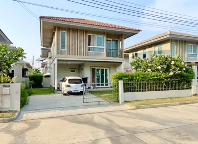 บางบ่อ โรงพยาบาลบางเสาธง 2A/C บ้านเดี่ยวสวนใหญ่ 170ตรม.ให้เช่า 52 ตรว. 3นอน 2น้ำ 2จอดรถสมุทรปราการ 2003 