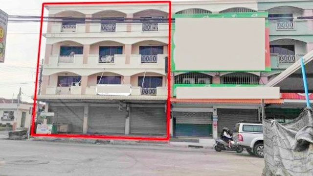 ตลาดเทพประสิทธิ์ 1.5 ม. ขาย เช่าอาคาร 3 คูหา 2ชั้น หัวมุม 53 ตร.วา.636 ตร.ม.  ติดถนนใหญ่ เฟอร์ครบ 3นอน 3 น 3 แอร์  วิวทะเล หาดจอมเทียน