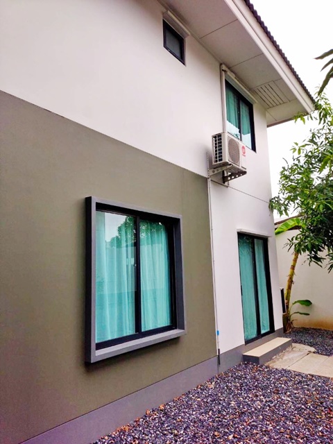 ลำลูกกา-รังสิตคลอง 5 ถูกที่สุด ให้เช่า บ้านเดี่ยวหรู 2 ชั้น  54ตร.วา. พร้อมเฟอร์ 3นอน 2น้ำ สนามกอล์ฟธัญญะ 3.9กม. ดรีม เวิลด์ 3.5 กม.  