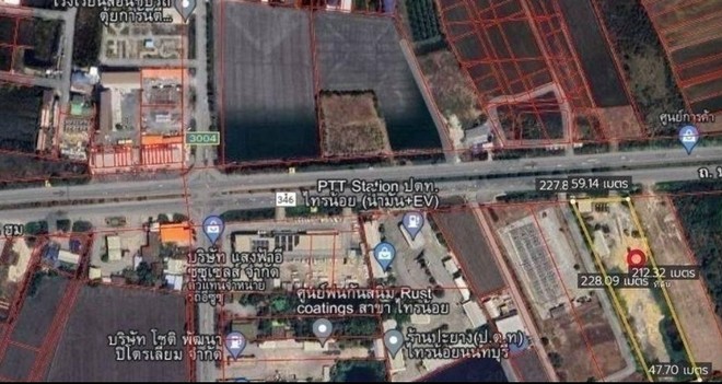 ขายและให้เช่าที่ดิน 7-1-15 ไร่  แยกไทรน้อย ถนนปทุมธานีบางเลน 346 ติดถนนใหญ่