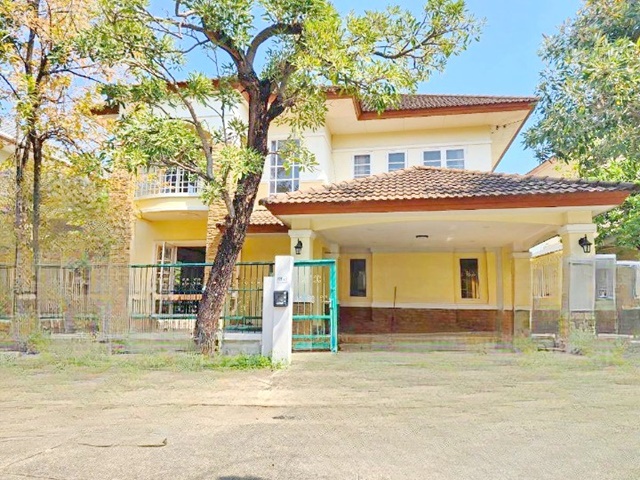 สุวรรณภูมิ  ตลาดนำชัย 2.5 กม เฟอร์ครบ พระราม 9 อ่อนนุช ให้เช่าบ้านเดี่ยว 2 ชั้น 62ตร.วา. 4นอน 242ตร.ม. APLบ้านทับช้าง 300 ม. 