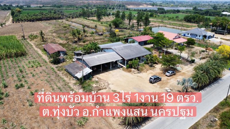 ขายที่ดิน พร้อมบ้าน 3 ไร่ 1 งาน 19 ตรว. ต.ทุ่งบัว อ.กำแพงแสน นครปฐม ใกล้ ม.เกษตร กำแพงแสน