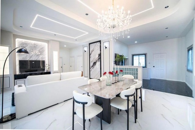 ขายบ้านเดี่ยวชั้นเดียว ใกล้ทะเลจอมเทียนเพียง 10 นาที ตกแต่งพร้อมอยู่ เฟอร์นิเจอร์แบบจัดเต็มทั้งหลัง