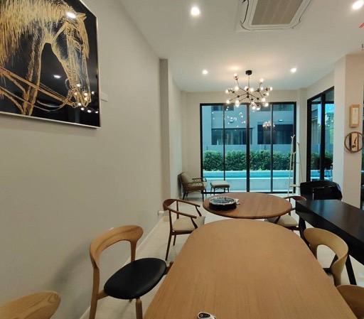 ให้เช่าบ้านเดี่ยว 3 ชั้นระดับ Luxury Pool Villa เนื้อที่ 80ตร.ว พื้นที่ใช้สอย 500ตร.ม ถนนเลียบทางด่วนเอกมัย-รามอินทรา ราคาเช่า 300,000 บ/ด