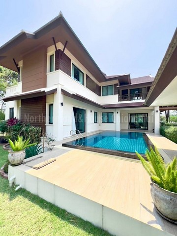 พูลวิลล่าสวย สไตล์ล้านนา ร่มรื่น  ตกแต่งครบ โซนหางดง 