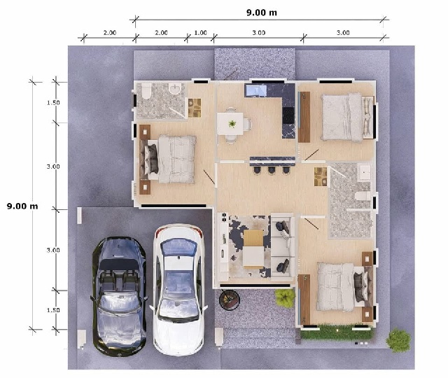 แม่กลอง บ้านเดี่ยวสไตล์นอร์ดิก ใหม่ โปร่งโล่ง อยู่สบาย พร้อมเฟอร์ 95 ตร.ม. 24 ตร.วา. รพ.สมุทรสงคราม 7.1 กม.3 นอน 2 น้ำ