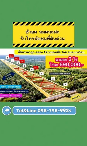 ที่ดินถูกมาก ใกล้กทม.เพียง1 ชม.คลอง 12 ปทุมธานี เพียงแค่ ไร่ละ 690,000 เท่านั้น