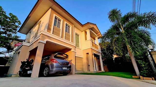 กิ่งแก้ว-หนามแดง นานาชาติสิงคโปร์ สุวรรณภูมิ 3.5 กม.​ 4 แอร์  เฟอร์ คชฟฟ ครบ ให้เช่าบ้าน 54ตร.วา 154 ตร.ม.​ Mega Bangna 5.8กม.​ 3นอน 2น้ำ​