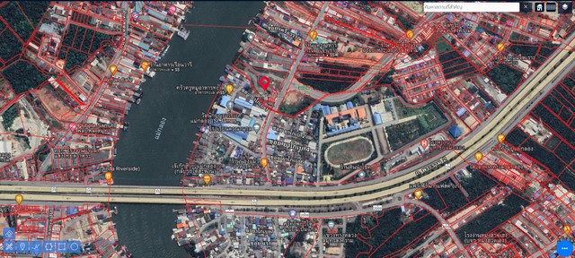 ขายที่ดินเปล่าติดแม่น้ำแม่กลอง บางจะเกร็ง 2-2-31 ไร่ ติดถนนราษฎร์ประสิทธิ์ ใกล้ รพ.แม่กลอง