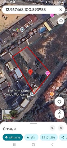 ขายที่ดินใกล้ทะเล ซอยนาเกลือ 12  ติด the prim grand condo วงศ์อมาตย์ เนื้อที่ 1 ไร่ 1 งาน 46 ตารางวา 