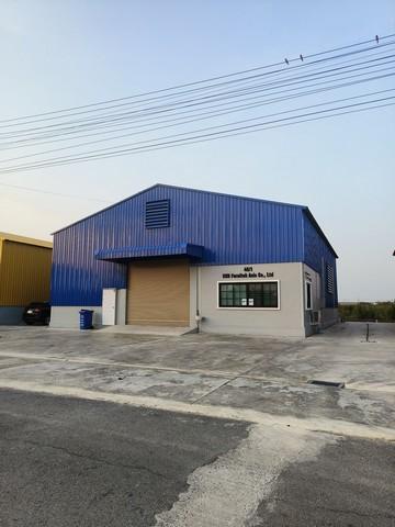 BR 1421 ให้เช่าโกดังสร้างใหม่มีออฟฟิศด้านใน 1 ห้อง ติดถนน 345 เชิงสะพานคลองลากฆ้อน บางบัวทอง