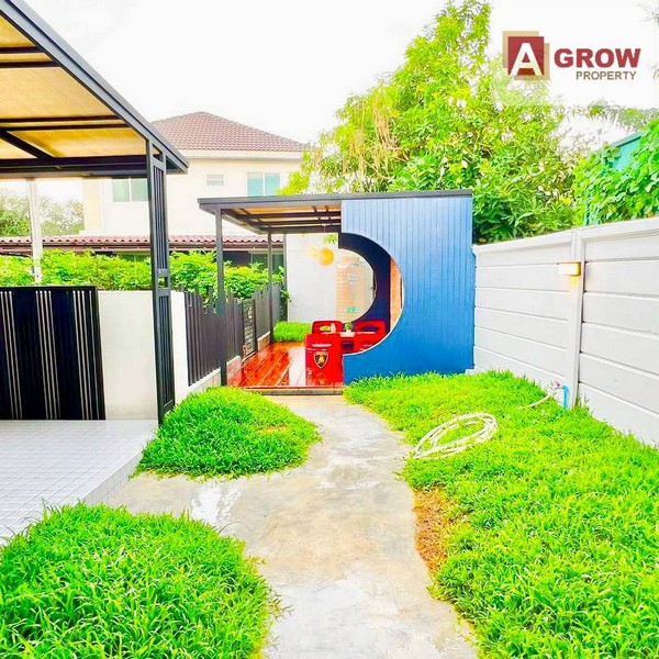 หมู่บ้านพฤกษาวิลล์ 41/1 บางกะดี-ติวานนท์ ตกแต่งพร้อมเข้าอยู่ แปลงมุม จัดสวนสวยๆ มีมุมนั่งจิบกาแฟ