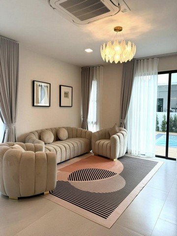 ให้เช่าบ้านเดี่ยว 2 ชั้น ( พูลวิลล่า ) โครงการมัณฑนา บางนา-ตราด กม.15 ใกล้สนามบินสุวรรณภูมิ