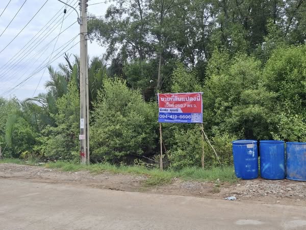 ขายด่วนที่ดินทำเลทอง ตรงข้ามวัดคู่สร้าง ราคาถูกกว่าตลาด 45% ซอยแหลมพระเมรุ-วัดคู่สร้าง ใกล้สนามกีฬา อบต.ในคลองบางปลากด