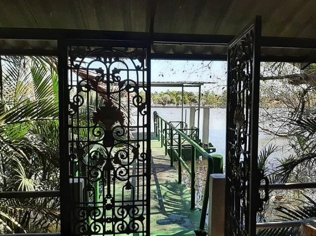 ขายที่ดิน เนื้อที่ 1 ไร่กว่า พร้อมสิ่งปลูกสร้าง ริมแม่น้ำแม่กลอง สมุทรสงคราม ใกล้วัดแม่น้ำ