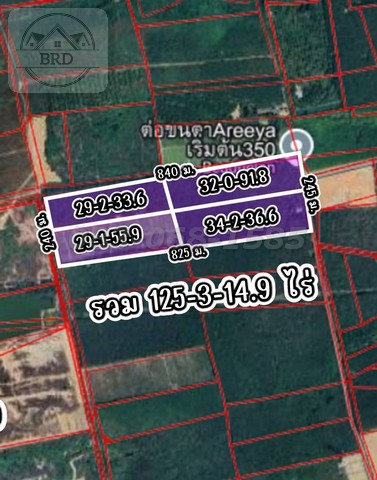 ขายที่ดินสีม่วงนิคมหลักชัย ระยอง เนื้อที่ 125-3-14.9 ไร่ ขายไร่ละ 1.8 ล้านบาท อำเภอเมืองระยอง ระยอง