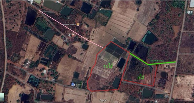 ขายที่ดินแปลงสวยติดถนน อำเภอเมือง จังหวัดหนองคาย เนื้อที่ 24 ไร่