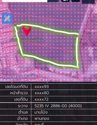 ขายที่ดินอมตะนครเฟส10 พานทองชลบุรี บนเนื้อ​ที่​ 14​ ไร่​ และ​ 6​  ไร่ ผังม่วงลาย