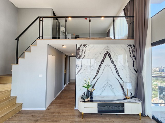 Siamese Rama 9 Duplex – Modern 2-Bedroom Condo with Unblocked View