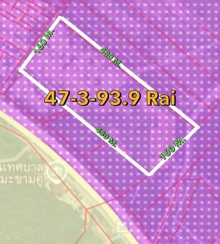 ขายที่ดินทำเลสร้างโรงงานระยอง เนื้อที่ 47-3-93.9 ไร่พิกัด ห่างจากถนนใหญ่สาย 36 ประมาณ 100 เมตรผังสีม่วงลาย