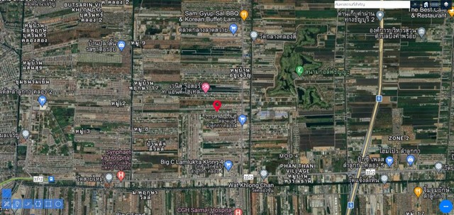 ขายที่ดินลำลูกกาคลอง4ขายที่เปล่าปทุมธานีแหล่งอุตสาหกรรมผังเมืองสีเหลือง ต.ลาดสวาย อ.ลำลูกกา จ.ปทุมธานี