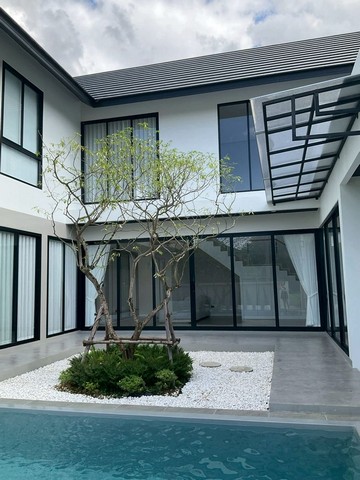 บ้านสร้างใหม่ 2 ชั้น สไตล์โมเดิร์น ล้อมด้วยธรรมชาติ โครงการ เลควิวพาร์ค2 สันผีเสื้อ