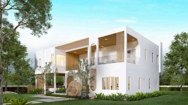 พูลวิลล่า 2 ชั้น  เงียบสงบ รายล้อมด้วยธรรมชาติ บ้านแหวน หางดง