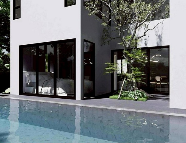 ให้เช่าพูลวิลล่าสร้างใหม่ 2 ชั้น ตกแต่งครบ 2 หลังติดกัน หางดง