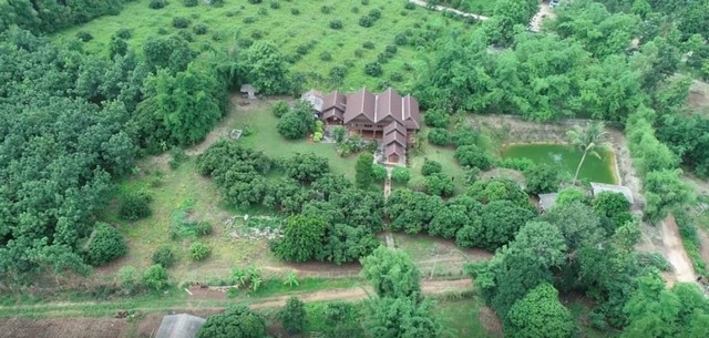 Thai house Chiang Mai property for sale in Chiang Mai 21 rai two-story Thai wooden house