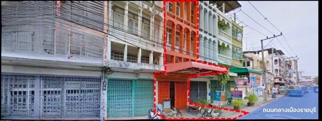 รพ.ราชบุรี 1.6 กม. โรบินสัน ราชบุรี 1.07กม. ให้เช่า อาคารพาณิชย์ 3 ชั้นครึ่ง-ดาดฟ้า 18 ตร.วา. 235 ตร.ม.ใจกลางเมืองราชบุรี  6 นอน 3 น้ำ