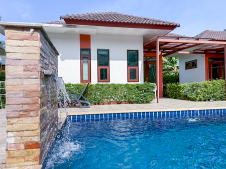 วิลล่า 1 นอน  บ้านเช่าราคาดีมาก! 1 ห้องนอน  สระว่ายน้ำ ใจกลางละไม บ้านพักตกแต่งครบครัน ใกล้ตลาดละไม ห้องแอร์อย่างดี บ้านเช่าสมุย