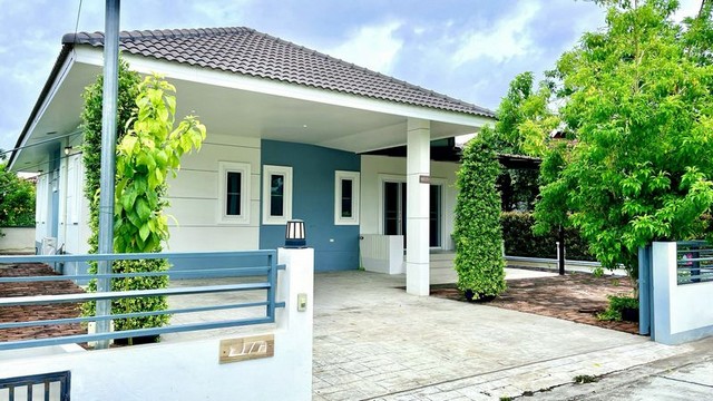 ให้เช่าบ้านชั้นเดียว สไตล์โมเดิร์น เฟอร์ครบ บ้านแหวน หางดง  