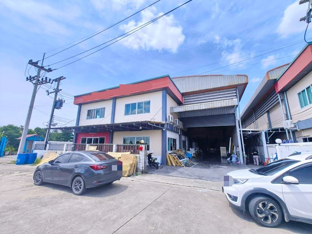  รร.วัดบางปิ้ง 2.9 กม.ขาย-เช่า โรงงาน โกดัง ออฟฟิศ 2 ชั้น  285 ตร.วา. 1,255 ตร.ม. ตลาดเศรษฐกิจ 1.3 กม.  นาดี  ตลาดแคราย 1.33 กม.