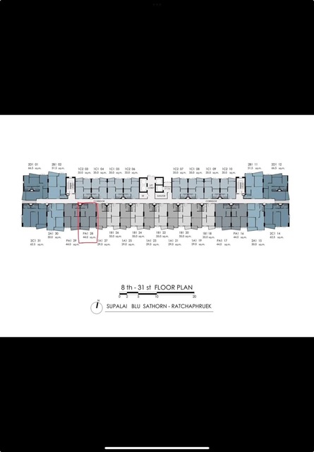 ขายดาวน์เท่าทุน Supalai Blu สาทร-ราชพฤกษ์ ขายเท่าทุน เจ้าของขายเอง 44 ตร.ม. ชั้น 17