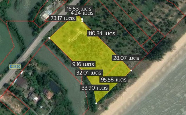   พื้นที่ดิน ที่ดินติดทะเลบ่อนอก ประจวบคีรีขันธ์ 86970000 THAI BAHT  พื้นที่เท่ากับ 99 SQ.WA 0 NGAN 7 ไร่ ใกล้กับ ที่ดินติดถนน, ติดคลอง และติดทะเล โดยตั้งอยู่ห่างจากสถานีรถไฟกุยบุรี 1.2 กม.  บรรยากาศดี